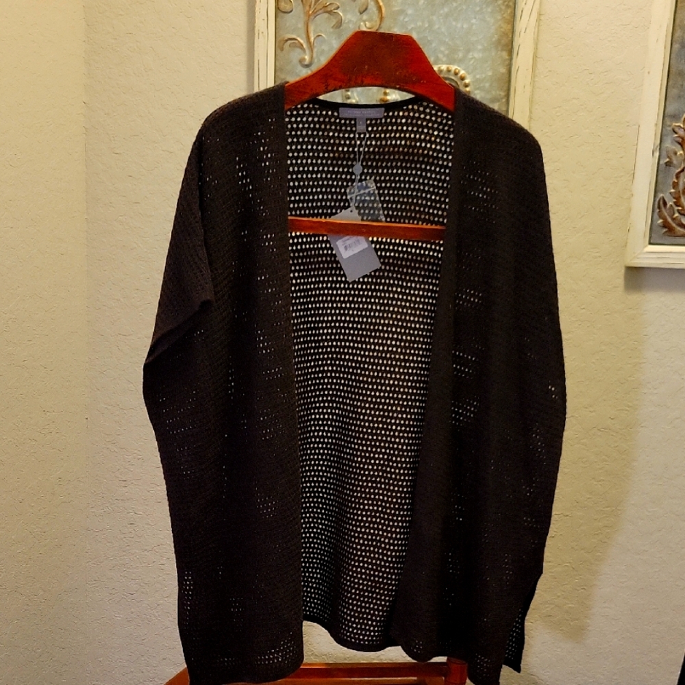 Neiman Marcus 100% Cashmere Dark Brown Woven Sweater Vest Size L